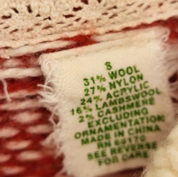 Anthropologie Sparrow Lantern Mile Sweater Long Cardigan Patteren Rare Red Small - Picture 6 of 13